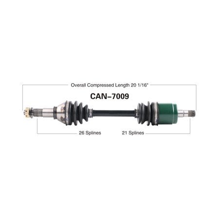 Wide Open OE Replacement CV Axle for CAN AM FRONT OUTLANDER 800R CAN-7009